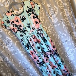 Mint floral maxi dress